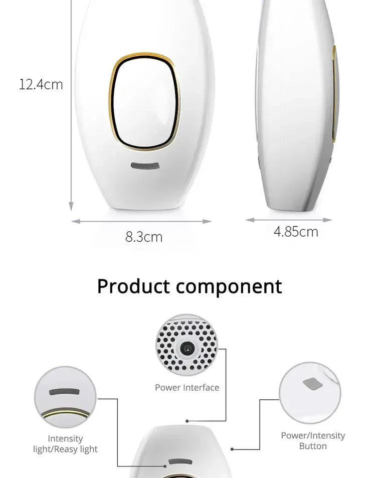 IPL Laser Hair Remover Intense Pulsed Light 500000 Pulses Permanent Laser Hair Remover Women's Painless Hair Removal Home Device