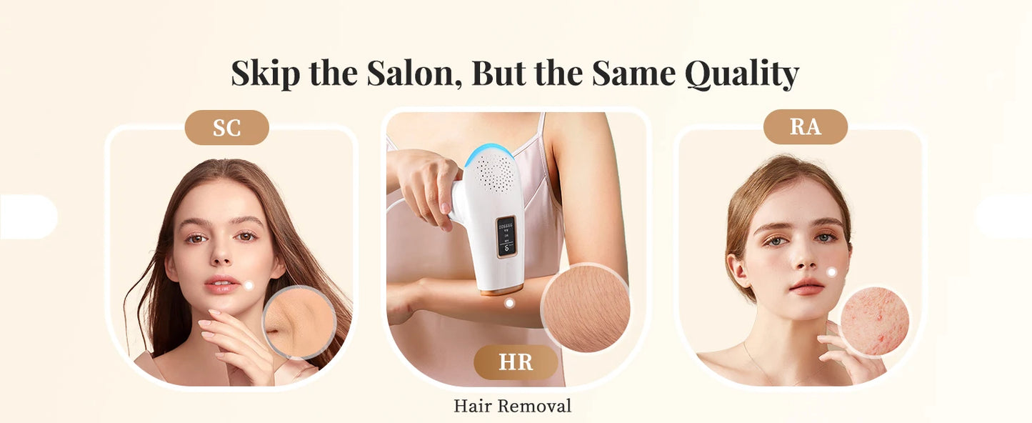 3-in-1 Laser Epilator Painless IPL Hair Removal for Women Bikini Legs Arms Laser Hair Remover 999900 Flash Permanent Depilato