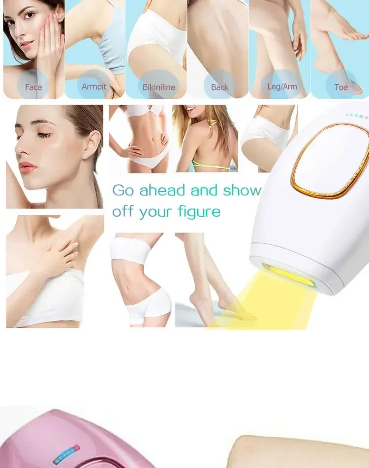 IPL Laser Hair Remover Intense Pulsed Light 500000 Pulses Permanent Laser Hair Remover Women's Painless Hair Removal Home Device