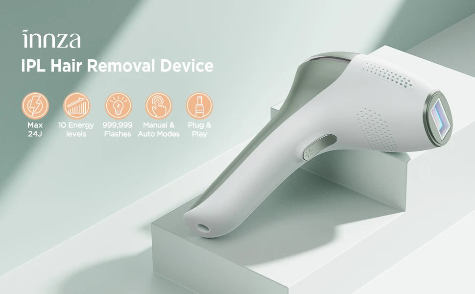 INNZA Hair Removal,IPL Hair Removal Device Home Permanent 10 Levels 24J High Energy for Face Bikini Line Armpit Leg Back