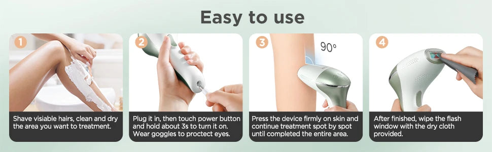 INNZA Hair Removal,IPL Hair Removal Device Home Permanent 10 Levels 24J High Energy for Face Bikini Line Armpit Leg Back